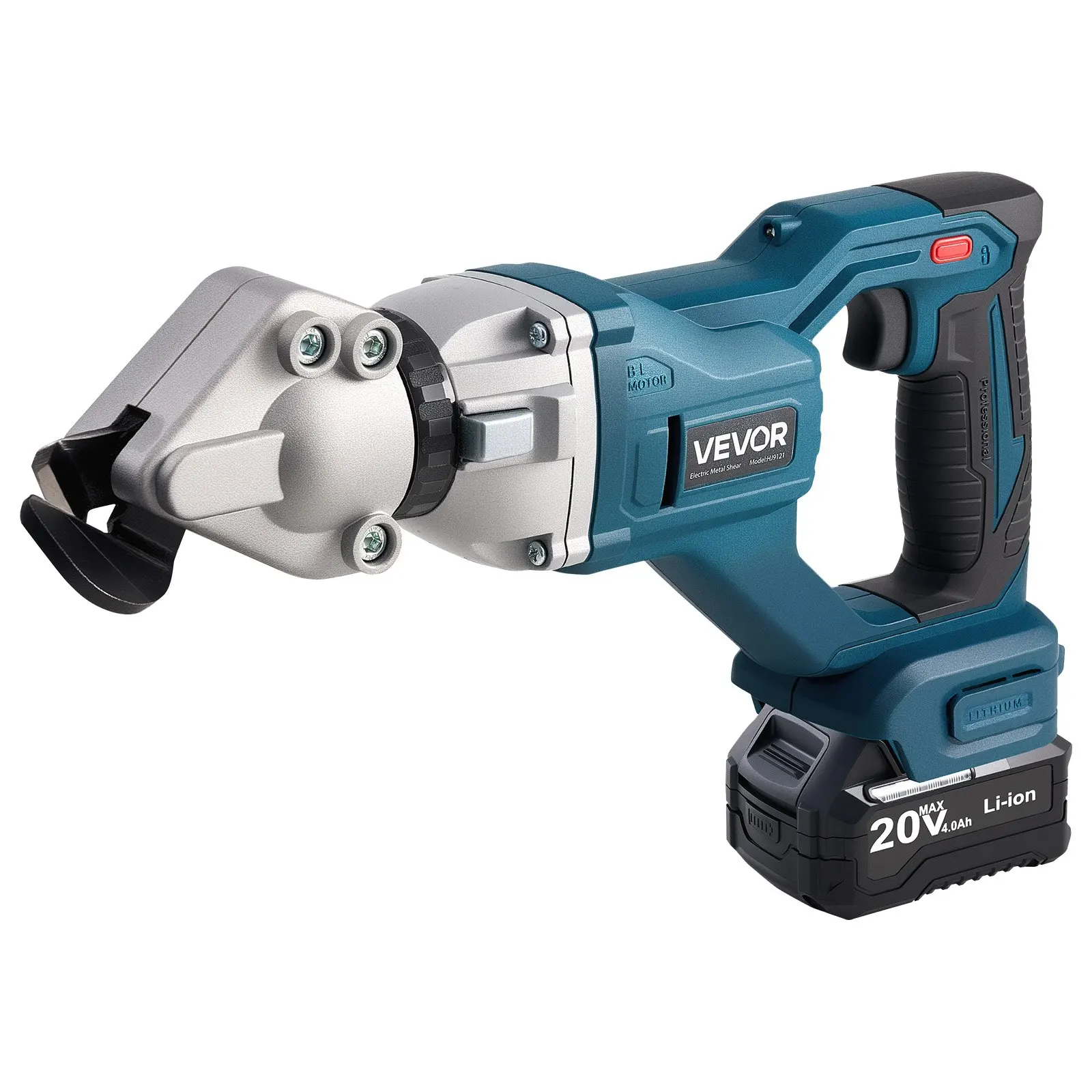 

Metal Shear, Cordless Sheet Metal Cutter With 360-Degree Pivoting Head, Double Blades, 110VAC 20VDC, Cuts 18 GA Galvanized