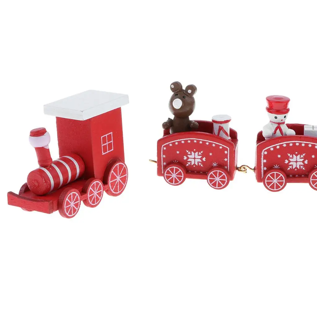 Wooden Train Ornaments Kids Gift Toy for Christmas Party Kindergarten Decoration