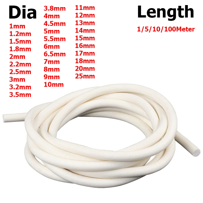 

Foamed Silicone Rubber Seal Strip Silicon Sponge Cord Round Solid Dia 1/2/3/4/4.5/5/6/7/8/9/10/11/12-25mm silicone sealing strip