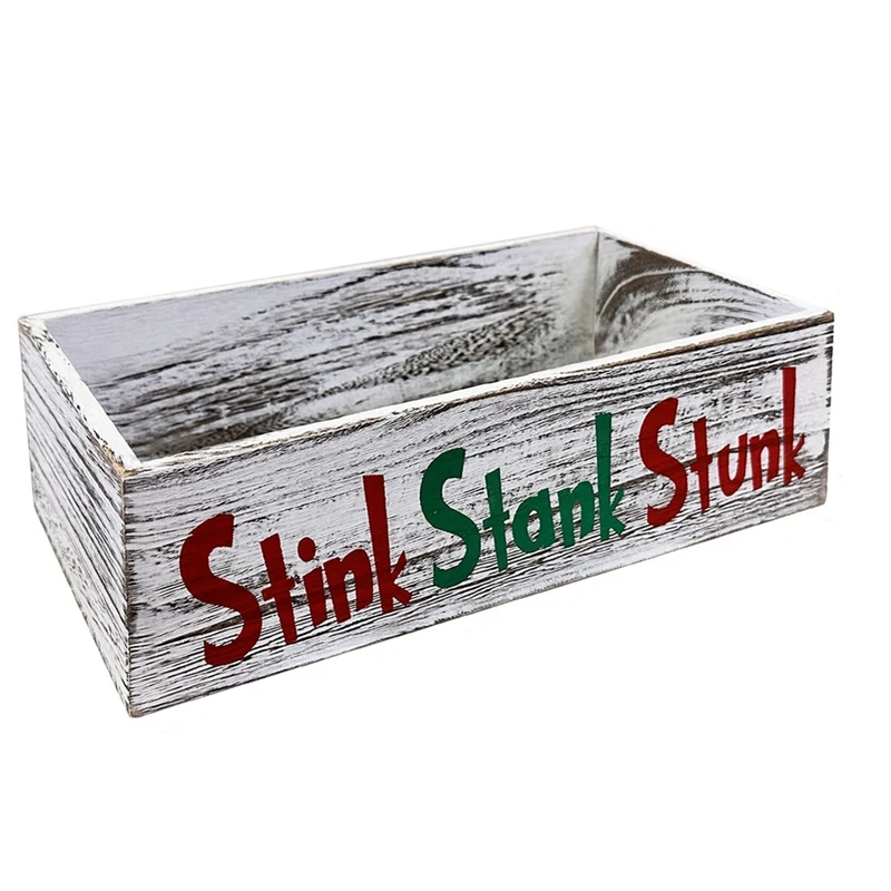 2 Pieces Wooden Stink Stank Stunk Bathroom Decor, Stink Stank Stunk Decor, Toilet Paper Box