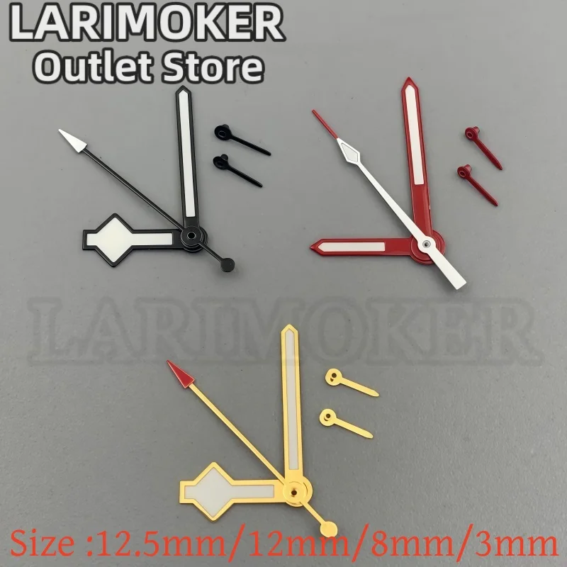 LARIMOKER Gold Red Black Hand Set with Green Luminous Compatible with VK63 VK64 Quartz Movements Watch Accessories