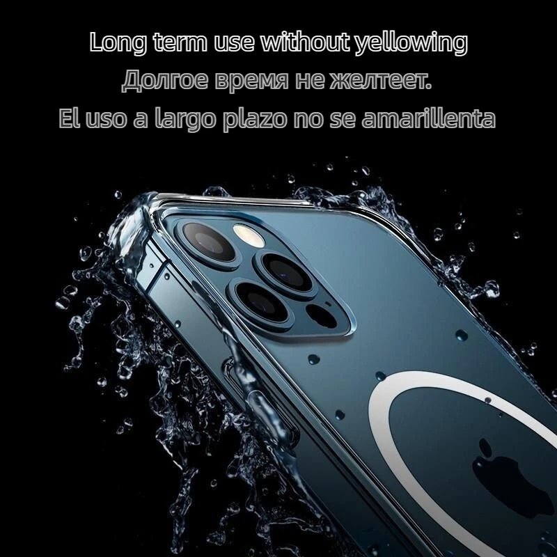 Funda magnética Magsafe para iPhone 13 Pro Max iPhone 12 Mini borde recto 11 carga inalámbrica X 4