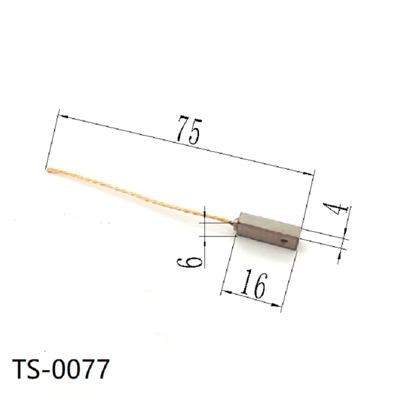 5 Pieces 4*6*16 Ts-0077 Suitable for Bosch/Schonenger Generators, Volkswagen, Skoda, Bmw, Volvo, Mercedes-Benz, Chevrolet, Land Rover, Peugeot Car Generator Carbon Brushes