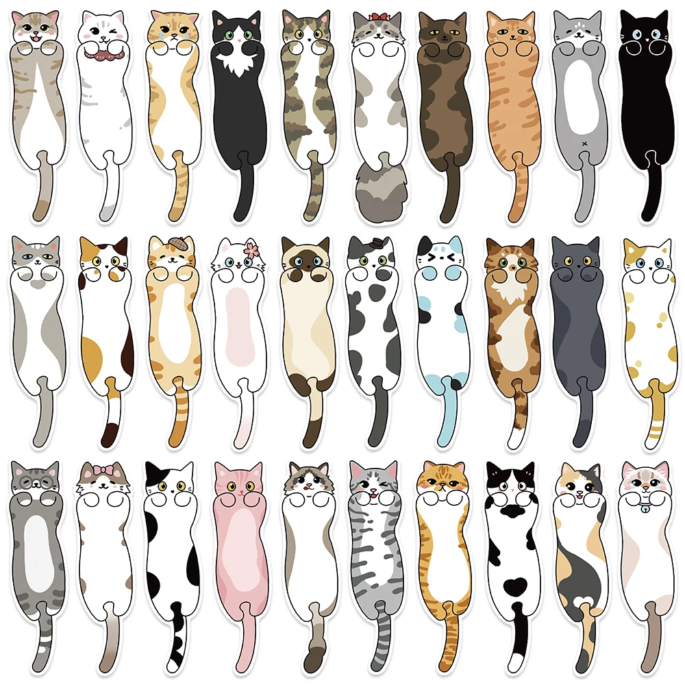 30 قطعة سلسلة الإشارات المرجعية على شكل قطة كرتونية بسيطة محمولة باليد مواد إبداعية فنية قراءة الإشارات المرجعية الورقية إشارات مرجعية ذاتية الصنع