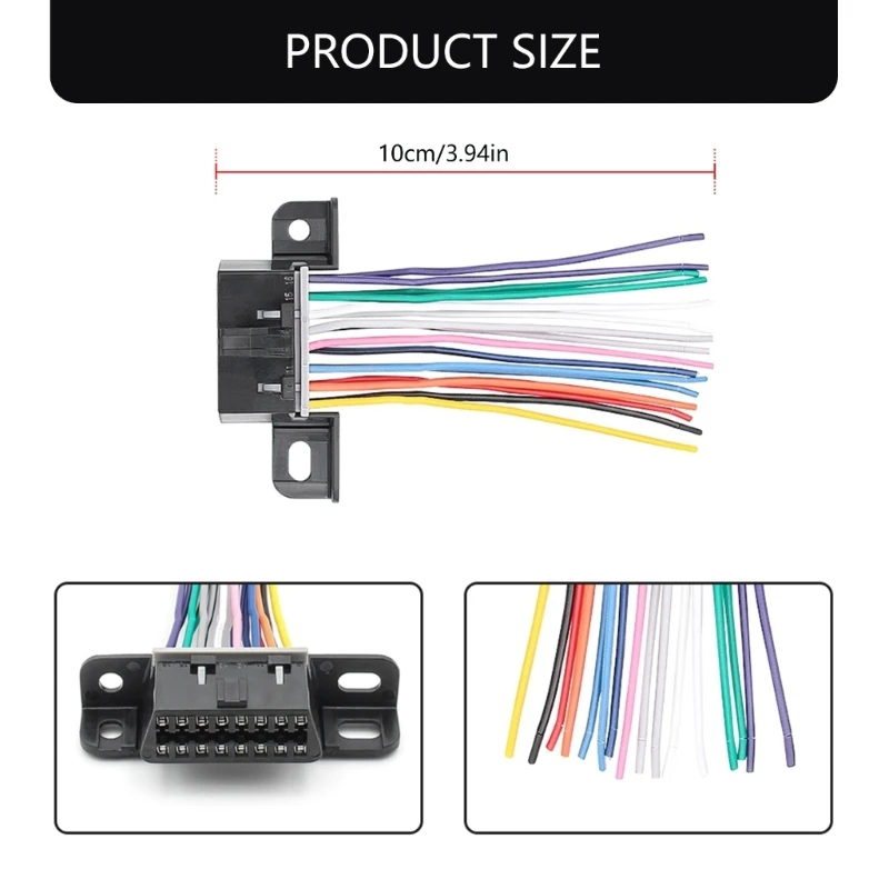 Żeński kabel połączeniowy do J1962F OBD2 16-pinowy żeński/męski nieruchoma wiązka męski/żeński adapter zmontowany port