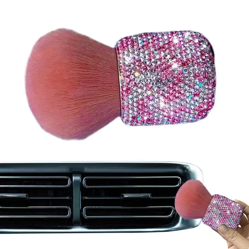 Car Interior Brush Bling Rhinestone Nail Cleaning Dust Brush Diamond Mushroom Nail Paint Gel Interior Cleaning Tool