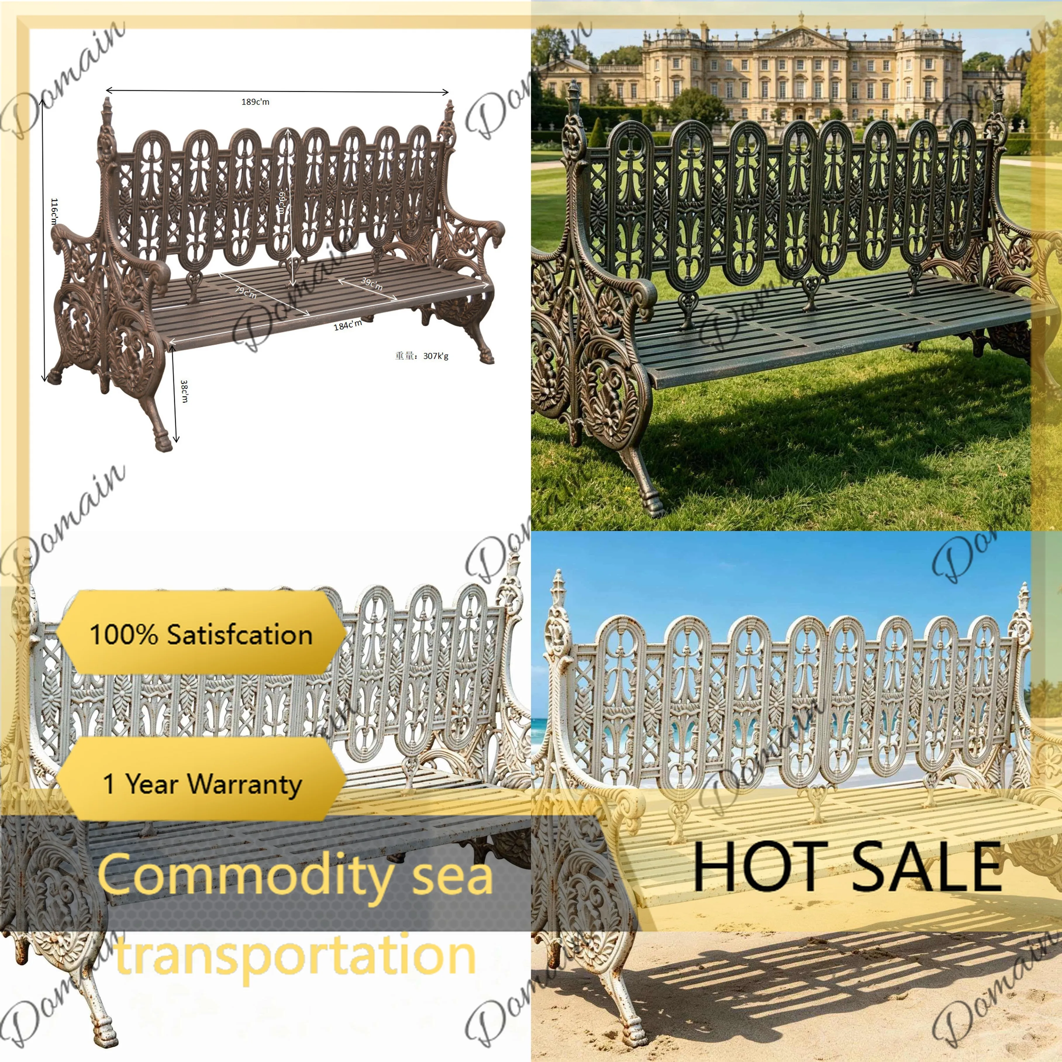 Outdoor Furniture Iron - Kursi Taman Besi Tempa J81 Dua
