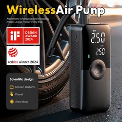 CARSUN Draagbare bandenpomp Oplaadbare elektrische inflator voor autofiets Digitale luchtcompressor Voetbalbalbalpomp
