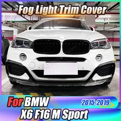 Car Front Bumper Side Canards For BMW X6 F16 M Sport 2015-2019 Spoiler Diffuser Splitter Fog Light Cover Trim Body Kit