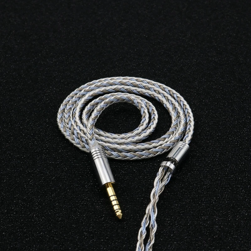 XINHS 16 core single crystal copper plated silver blue gray KZ KZZSX ZSN ES3 KC2 upgraded cable