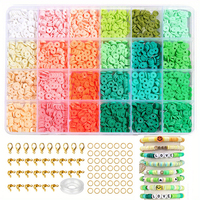 96Colors 2400pcs Clay Beads Bracelet Making Kit Flat Beads For Jewelry Making With Letter Beads And Elastic Strings Crafts Gift