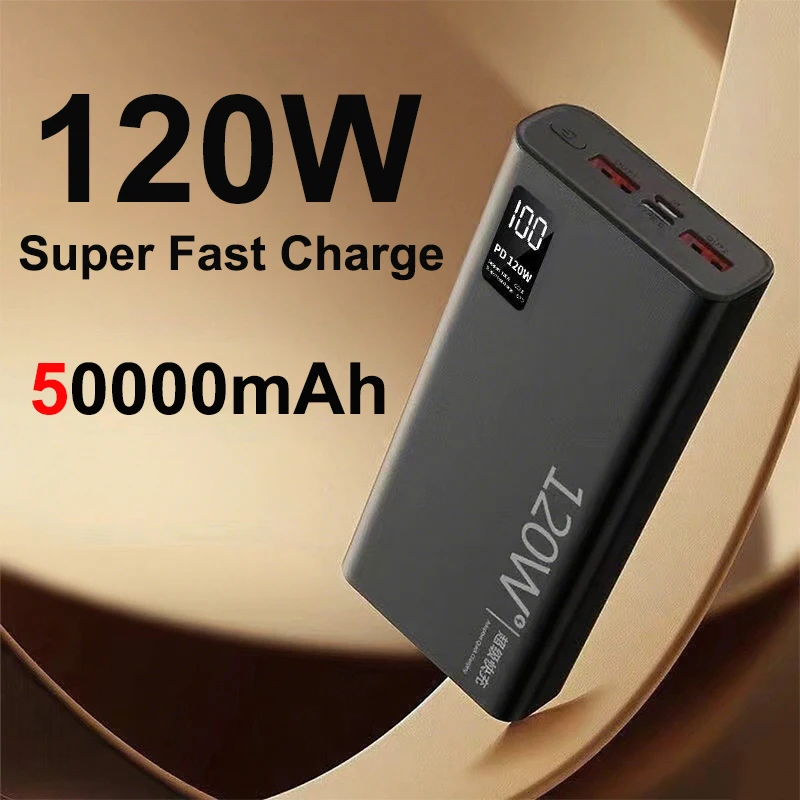 

Power Bank 50000mAh with 120W PD Super Fast Charging Powerbank External Battery Pack for iPhone Samsung Huawei Xiaomi Poverbank