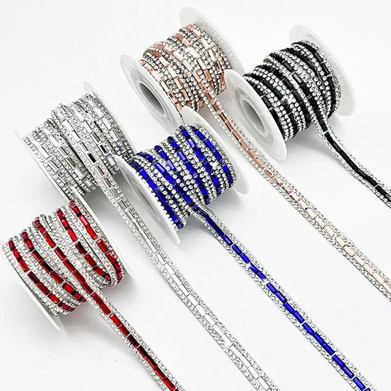 Rhinestone Strip Shiny Self Adhesive Colorful Crystal Trim for DIY Gift Box Wrapping Bow Decoration