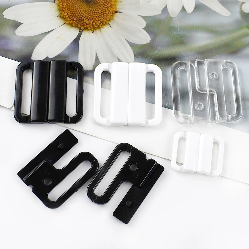 50/100 Sets de Cierres de Plástico para Sujetadores de 10-25mm, Ganchos para Tirantes de Ropa Interior, Conectores para Bikinis y Trajes de Baño, Clips y Broches DIY para Accesorios de Lencería