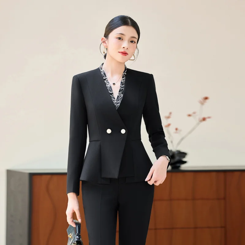Women's Suit Set for Spring and Autumn, Teacher Workwear, Professional Suit, Formal High-end General Manager Workwear, Business