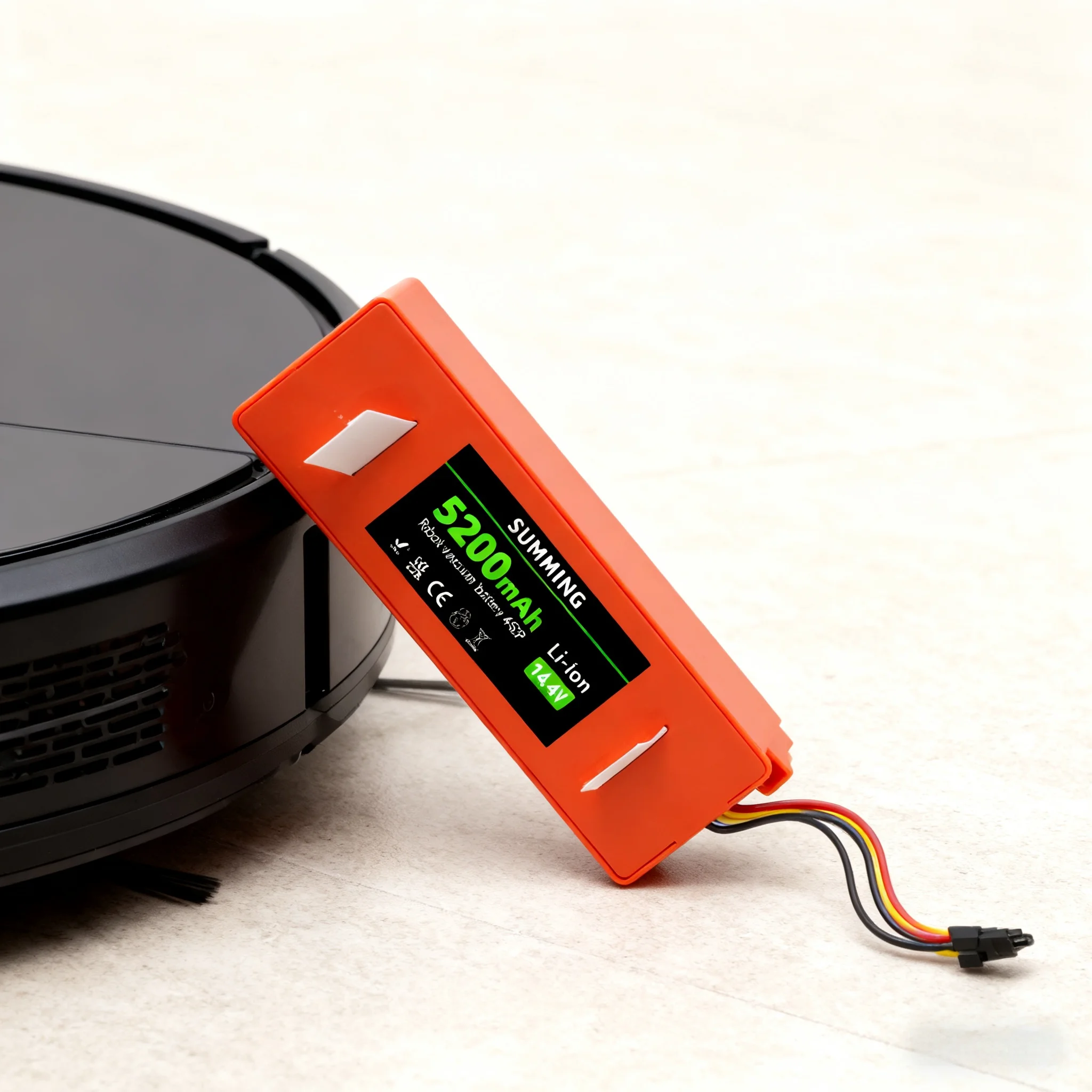 

14.4v 12800mAh 4S2P battery pack, suitable for replacing batteries in Xiaomi robotic vacuum cleaners