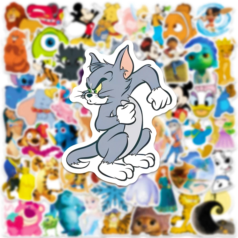 50Pcs Cute Cartoon Anime Stickers Disney for Kids Toys Decoration Car Phone Laptop Scrapbook Diary Stationery Decals Gift