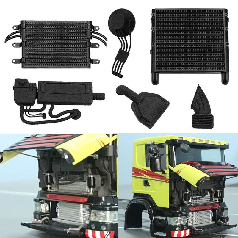 1:14th Scale Plastic Simulation Radiator Air Intake Kit for Tamiya RC Truck SCANIA R730 R620 R470 DIY