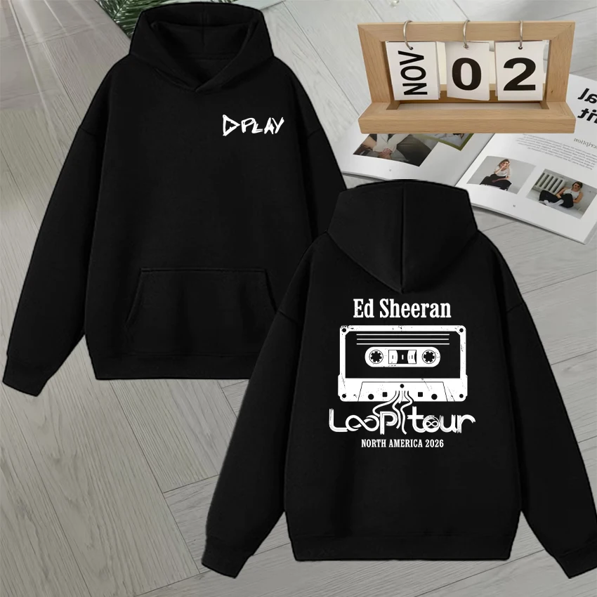 

Fashion Ed Sheeran Loop Tour 2025 Double Sided Print Hoodie Men Women Long sleeve Fleece Casual Harajuku Loose Sweatshirt Unisex
