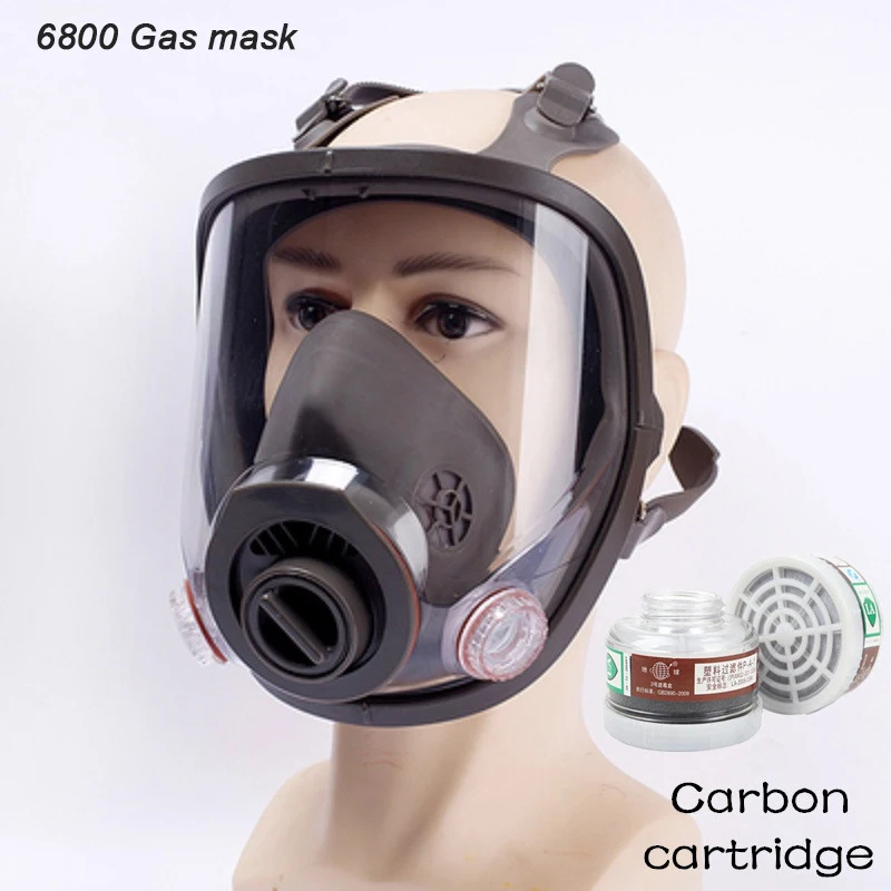 

6800 Gas Masker Угольный фильтр Doos P-A-1 Grote PC Lens Полная защита резиновый респиратор 0,5 м Pijp Chemische респиратор