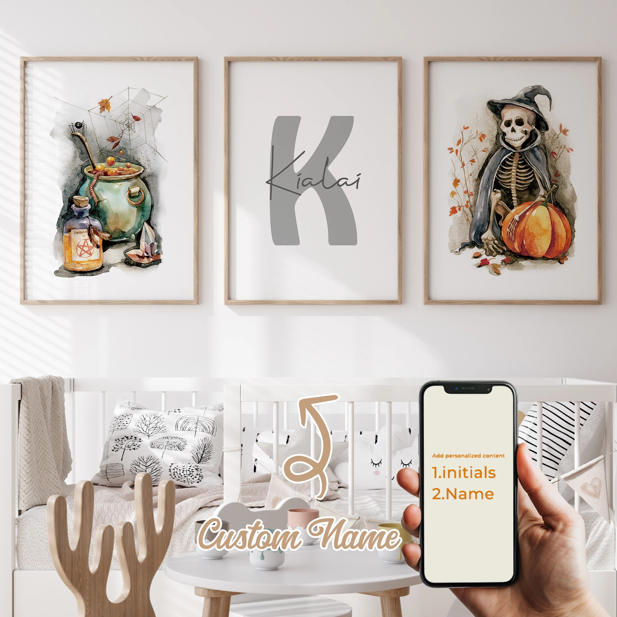 3 шт., персонализированное имя, ведьма, настенное искусство, печать, холст, картина, постер, картина для Хэллоуина, гостиной, домашний декор 3 шт., персонализированное имя, ведьма, настенное искусство, печать, холст, картина, постер, картина для Хэллоуина, гостиной, домашний декор