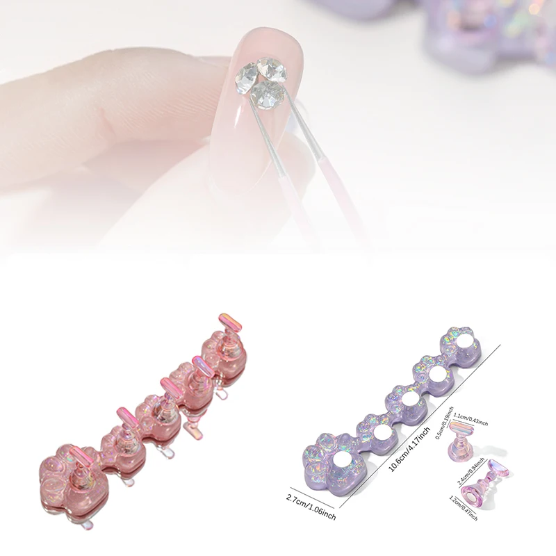 حامل أظافر بمخلب القط للضغط على الأظافر من راتينج أورورا يظهر أرفف عرض الأظافر حامل مغناطيسي أدوات تنظيم الأظافر