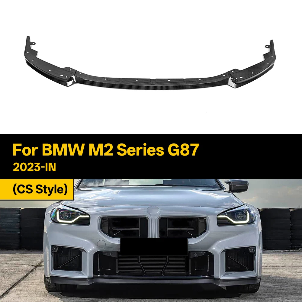 Real Dry Carbon Fiber Front Lip Diffuser Bumper for BMW M2 Series G87 2023-IN CS Style 1Pcs/Piece