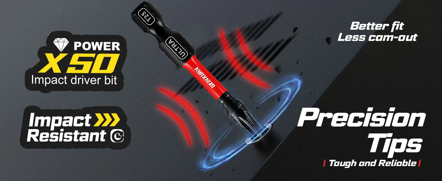 Geinxurn Mini-Schraubenschlüssel mit 1/2 Zoll T7-T40 Schlagschraubersatz, Doppelverriegelungs-Schlagschrauberhalter, S2-Legierungsstahl, für Autoreparaturen & Heimgebrauch – Detail 5