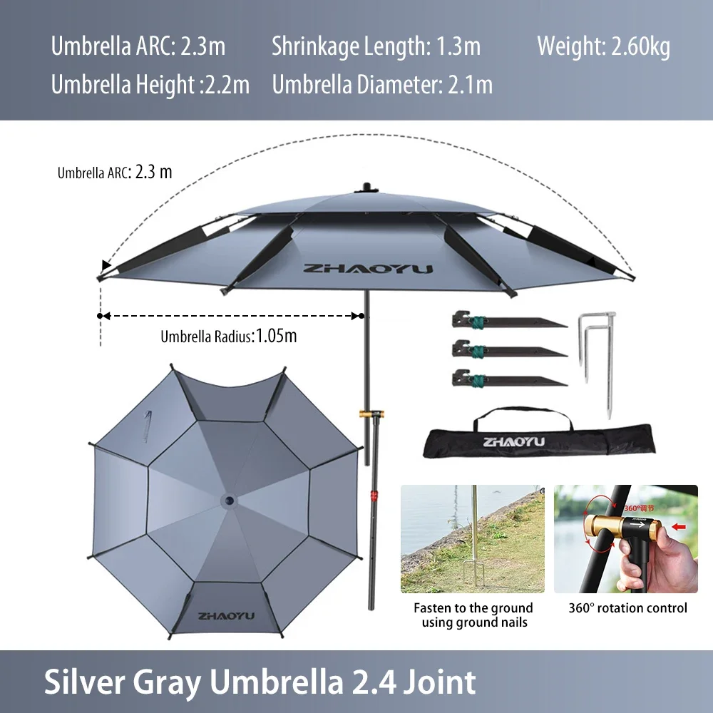 Portable Large Thickened Fishing Umbrella Carry Bag Double Layer Folding Beach Umbrella Parasol  Ourdoor umbrella shade