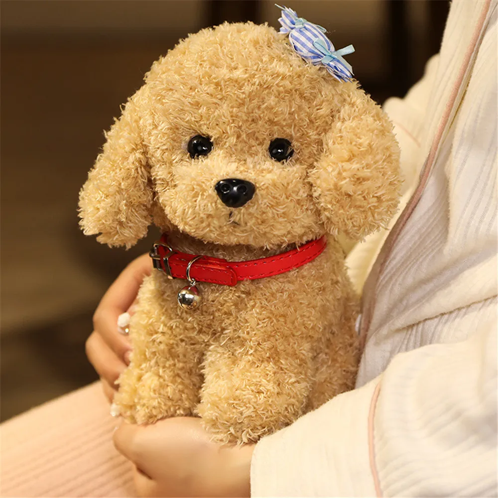 Chien en Peluche Créatif et Réaliste de 22/28cm, Jouets de Simulation Porte-Bonheur, Figurine Faite à la Main, Animaux