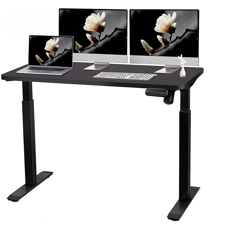 High Quality Mental Desk Frame Automatic Ergonomic Electric Table Adjustable Height Monitor Desk Stand