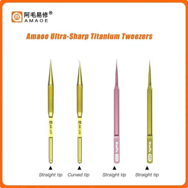 Amaoe&MaoFix Titanium alloy tweezers/mobile phone repair/high hardness/anti-oxidation/anti-magnetic and anti-corrosion