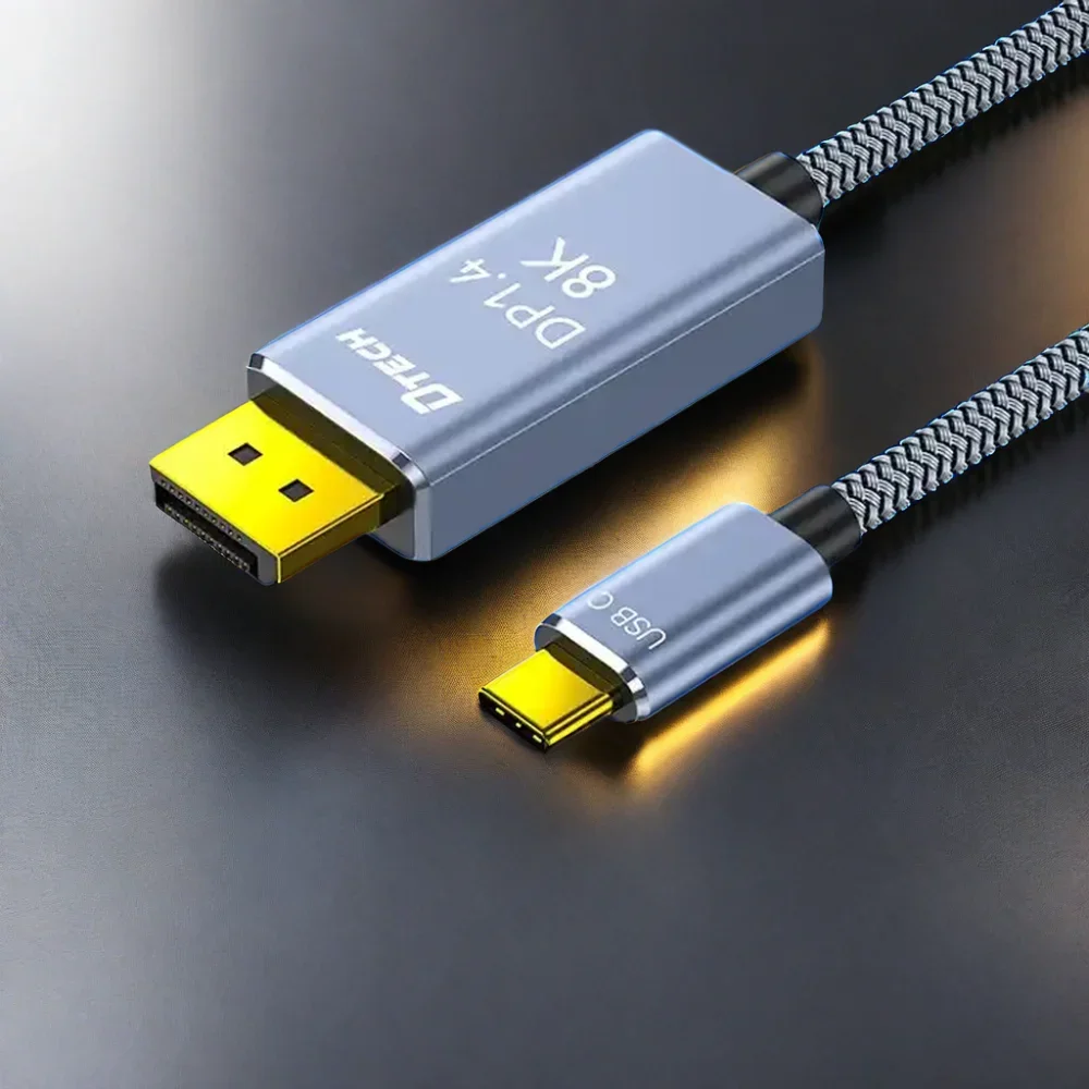 Type-C to DP DisplayPort 1.4 ケーブル 3M グレー 32.4Gbps 8K@60Hz 4K 2K HD Type-C USB to DP 変換アダプターケーブル