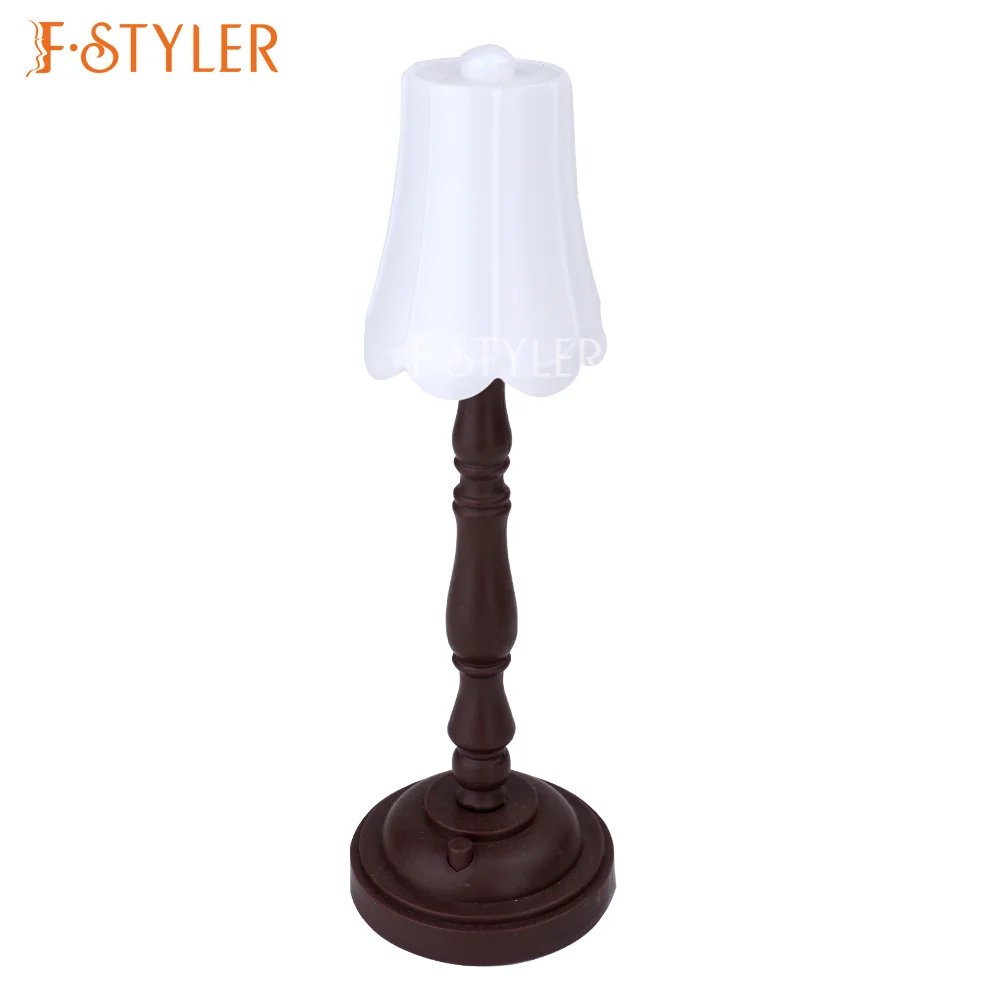 Fstyler Vintage Tisch lampe Puppenhaus Zubehör batterie betriebene dekorative Nachtlicht birne Möbel Ornamente Schreibtisch lampe