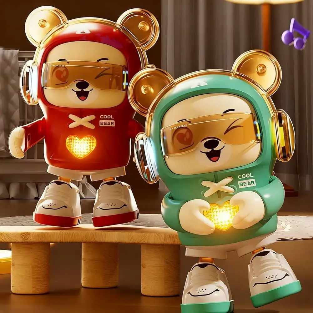 لعبة روبوت التنين الراقص مع أضواء LED وضعين للسرعة لعبة المشي والرقص للأطفال الأولاد والبنات من عمر 3 سنوات فما فوق