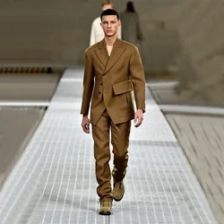 unique Design Single Breasted Men Suit Two Pieces(Jacket+Pants) Lapel Outfits Casual Party Prom Wedding Set