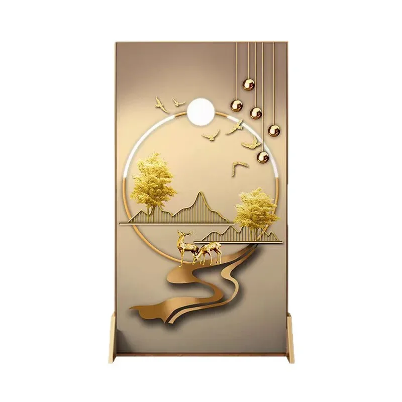 Aluminum alloy modern simple home screen partition living room bedroom entrance study occlusion movable seat screen