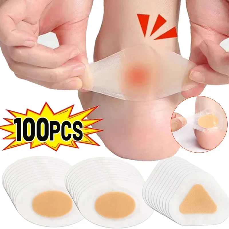 10-100PCS Gel Heel Protector Stickers Soft Hydrocolloid Pad Relief Pain Blisters Bunions Corns Calluses Friction Shoes Sticker