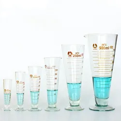 1Pcs 5ml to 2000ml Lab Glass Footed Apothecary Triangle Measuring Beaker Conical Graduated Measuring Cup With Spout