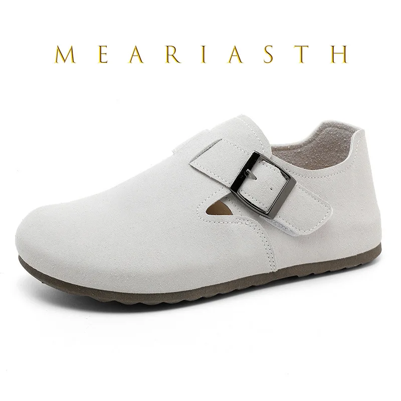 

Premium Cow Suede Round Toe Flat Slippers Single Shoes 2025 Autumn Winter Warm Shoes Woman Flats Snow Shoes Casual Tide loafers