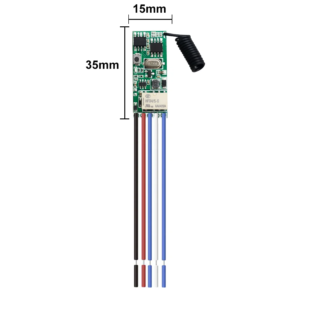 433MHz Dry Contact Wireless Remote Control Switch 1 CH RF Relay Receiver LED Light Controller DIY Kit DC 5V 12V 24V 433.92MHz