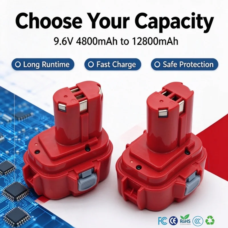 Replacement Battery for 9120 9122 9133 9134 9135 9135A 6222D 6260D Power Tools, 9.6V 4800‑12800mAh Rechargeable Battery