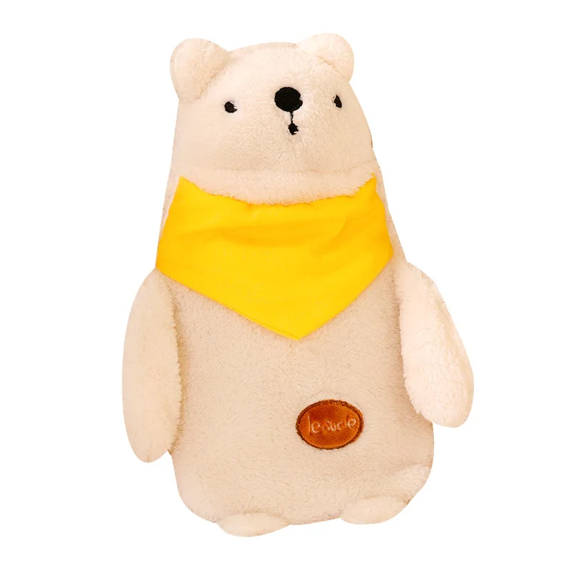 1000ML Cute Hot Water Bottle Bag Girls Plush Shoulder Hand Warmer Heat Pack Warm Belly Instant Hot Pack Winter Water Heating Pad