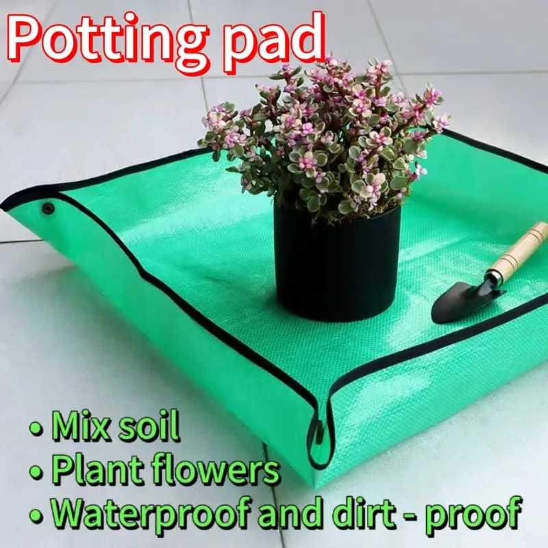 1pcs Green Planting Mat 50cm-100cm Reusable Gardening Potting Pad Foldable Garden Plant Flower Pot Transplanting Waterproof Mats