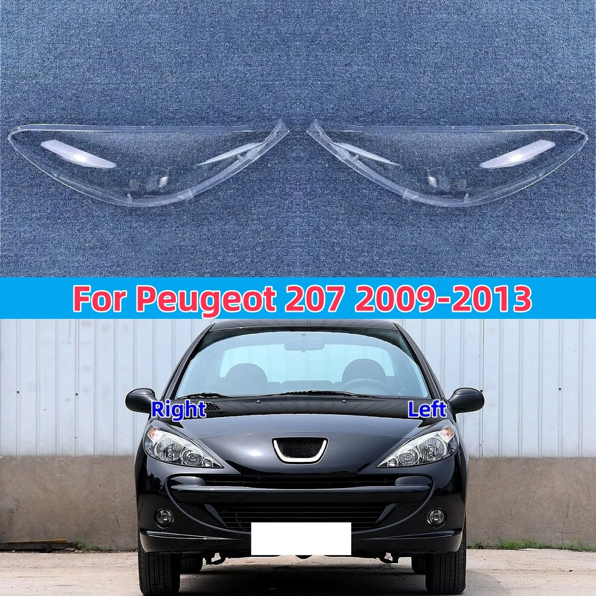 

Для Peugeot 207 2009 2010 2011 2012 2013, автомобильные фары, фары, стекло лампы, замена оригинальных линз