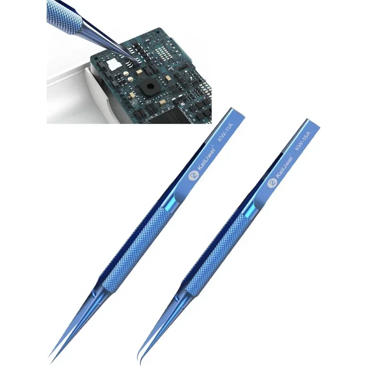 Pinzas de aleación de titanio para placa base de teléfono, electrónica, antimagnética, precisa, huella dactilar