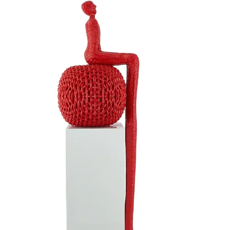 Modern Light Large Resin Sculpture Ornaments for Hotel Lobby Sales Office Exhibition Hall Abstract Characters Long