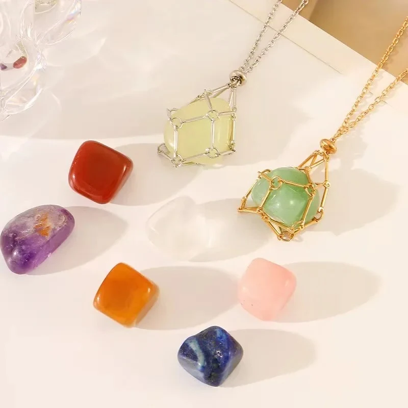 2026 جديد قابل للاستبدال كريستال الحجر الخام صافي المنسوجة شبكة معدنية قلادة الخيزران قلادة سترة سلسلة تعديل الجمالية الفاخرة #2