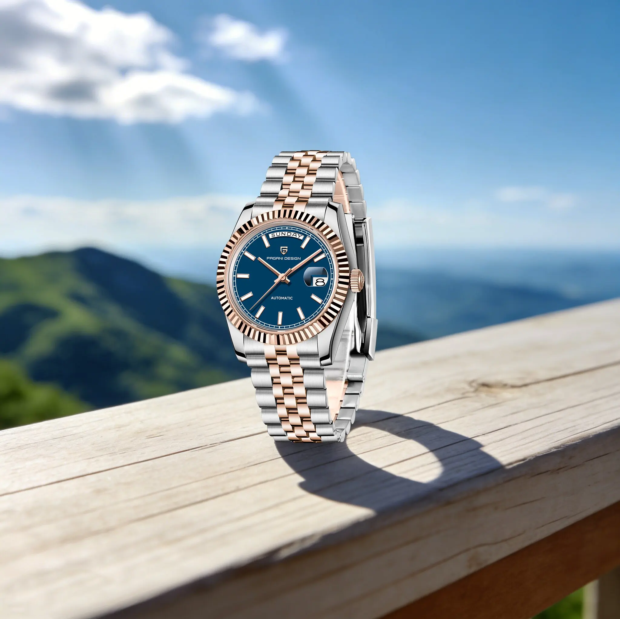 

PAGANI DESIGN High-End Business Men's Mechanical Watch Urban Model Stainless Steel Sapphire 10Bar Diving Calendar Luminous Clock