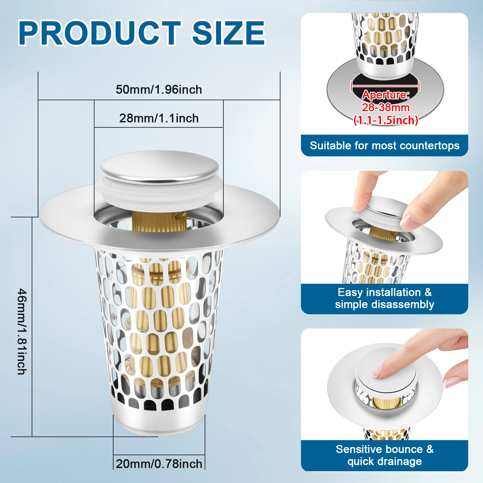 2/4Pc Pop Up Waschbecken Abflu – Drain Hair Catcher Bewertung und Preis